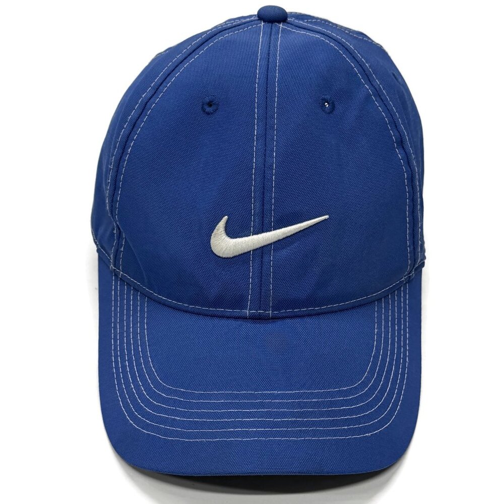 Nike Golf Hat Blue Cap Adjustable Center Swoosh Logo